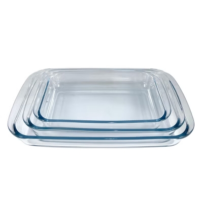 Picture of Pyrex Oven Proof Glass Serving Dish - Transparent 3 Pcs Set - Serve And Bake In Style With Pyrex Glass Dish Set