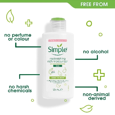 Picture of Simple Kind To Skin Replenishing Rich Moisturiser 125Ml - Night Cream