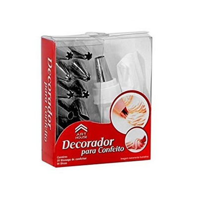 Picture of 12 Piece Cake Decorating Set Frosting Icing Piping Bag Tips with Steel Nozzles. Reusable & Washable