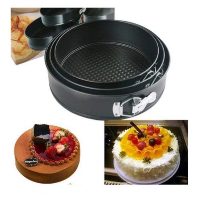 Picture of 3 Pcs Round Shape Cake Mould - Black