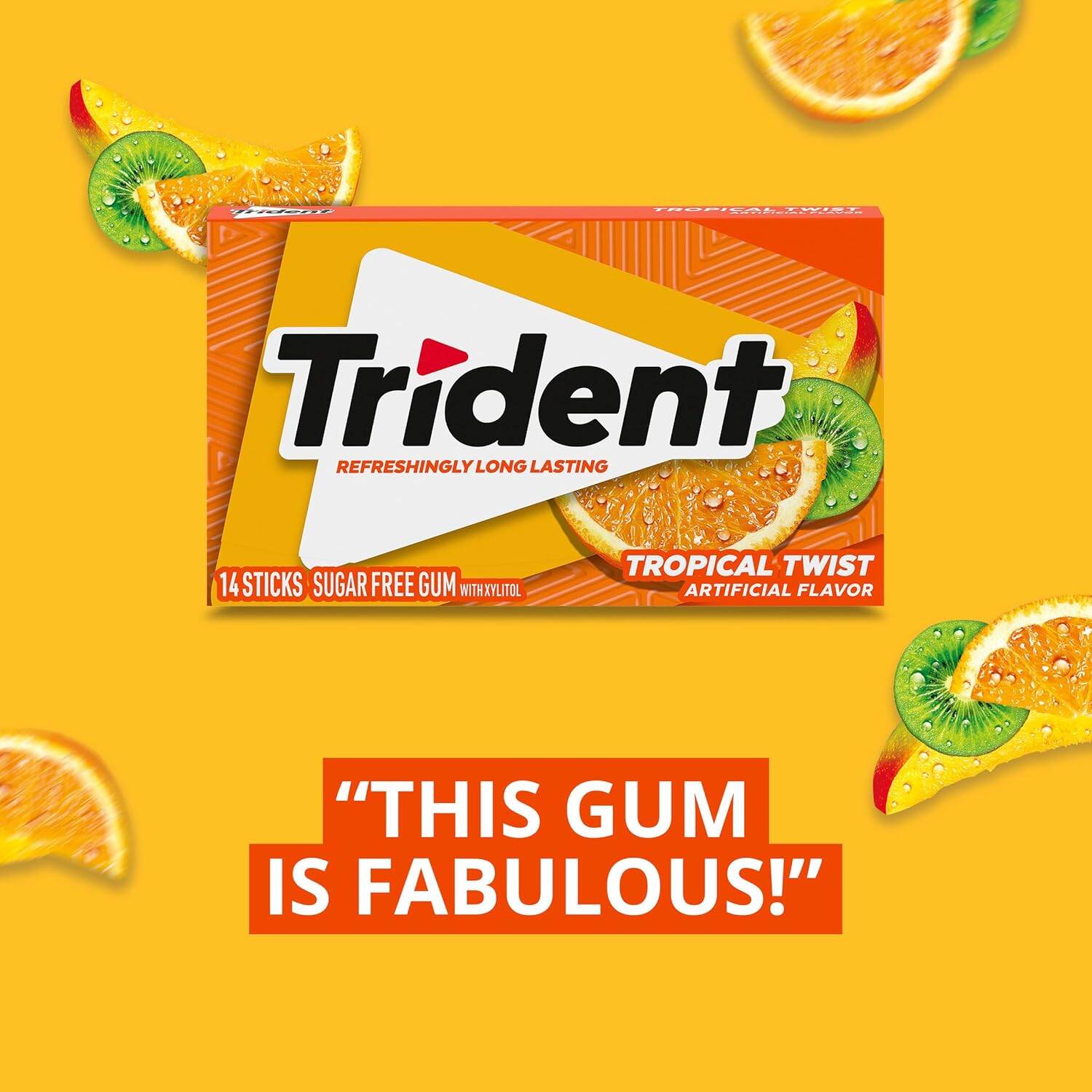 Picture of Trident Tropical Twist Flavor Sugar Free Gum X 14 Soft Gum