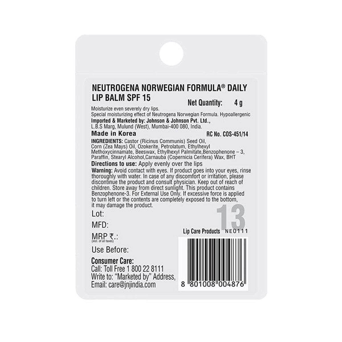 Picture of Neutrogena Norwegian Formula Lip Balm SPF 15
