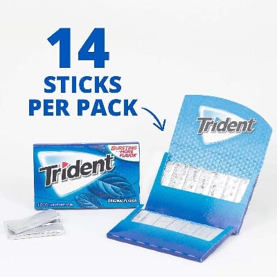 Picture of Trident The Origin Flavor Sugar Free Gum X 14 Soft Gum