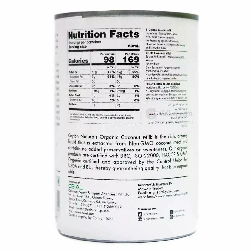Picture of Ceylon Naturals Organic Coconut Cream 400ml