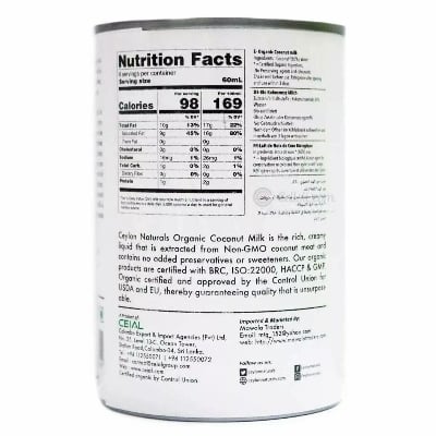 Picture of Ceylon Naturals Organic Coconut Cream 400ml