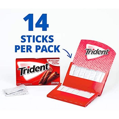 Picture of Trident Cinnamon Flavor Sugar Free Gum X 14 Soft Gum