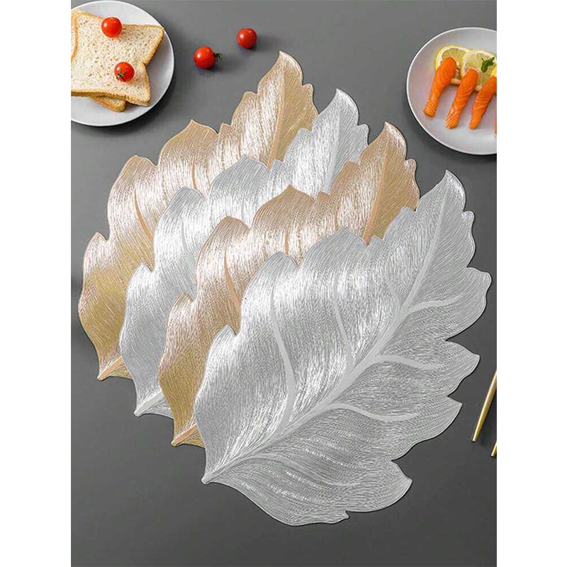 Picture of Place Mats Waterproof Washable PVC Dining Table Mats Non-Slip Heat Resistant Decorative Table Placemats for Dining, Kitchen and Home Decor 6 pc set