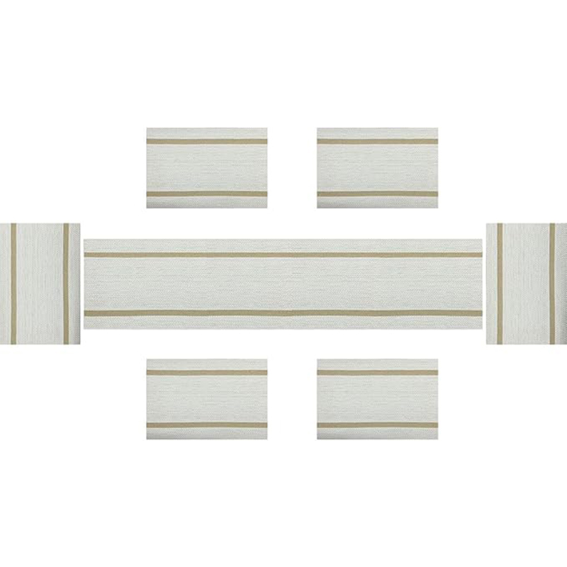 Picture of 7 Pcs Washable PVC Runner & Placemats 6 pc mat & 1pc Runner Set