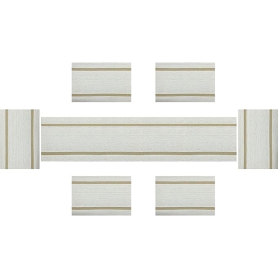 Picture of 7 Pcs Washable PVC Runner & Placemats 6 pc mat & 1pc Runner Set
