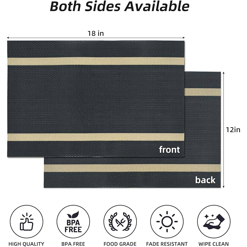 Picture of 7 Pcs Washable PVC Runner & Placemats 6 pc mat & 1pc Runner Set