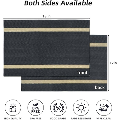 Picture of 7 Pcs Washable PVC Runner & Placemats 6 pc mat & 1pc Runner Set