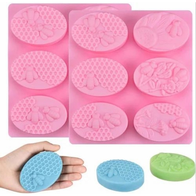 Picture of Silicone Soap Molds, 6 Cavities Different Flower Shapes Silicone Mold, Perfect Making for Soap, Lotion Bar, Bath Bombs 1 pc