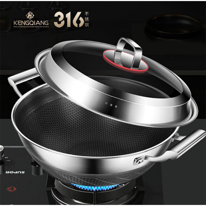 Picture of 36cm Stainless Steel Multipurpose Honeycomb Non-Stick Frying Pan with Lid