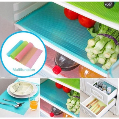 Picture of Easy Clean Kitchen Cabinet Pad Refrigerator Anti Slip Fridge Liner Mat - 3 Pieces