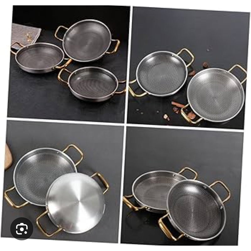 Picture of Frying Pan Honeycomb Coating Non-Stick Pan Stainless Steel Wok with Double Handle for Gas Electric Induction