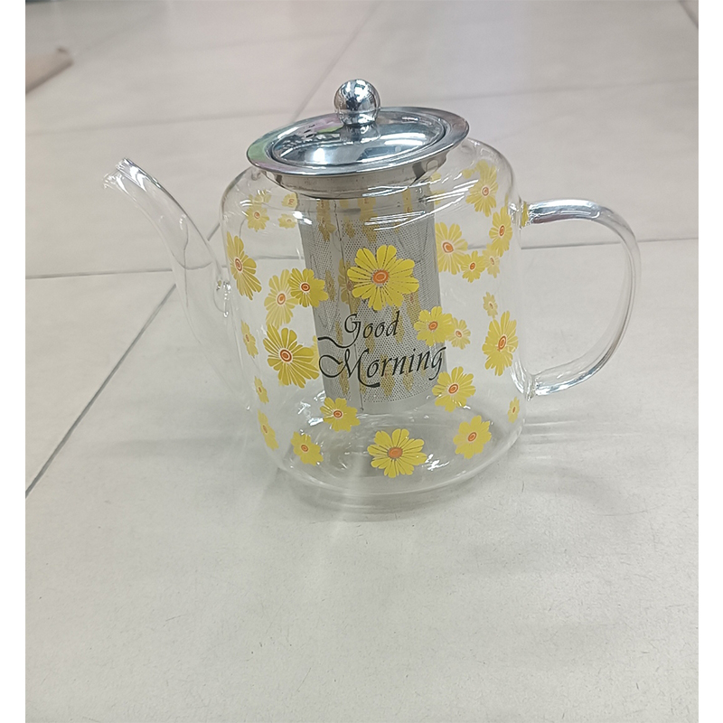 Picture of Glass Flower High Borosilicate High Temperature Resistant Glass Teapot Teapot with Filter 1000 ml