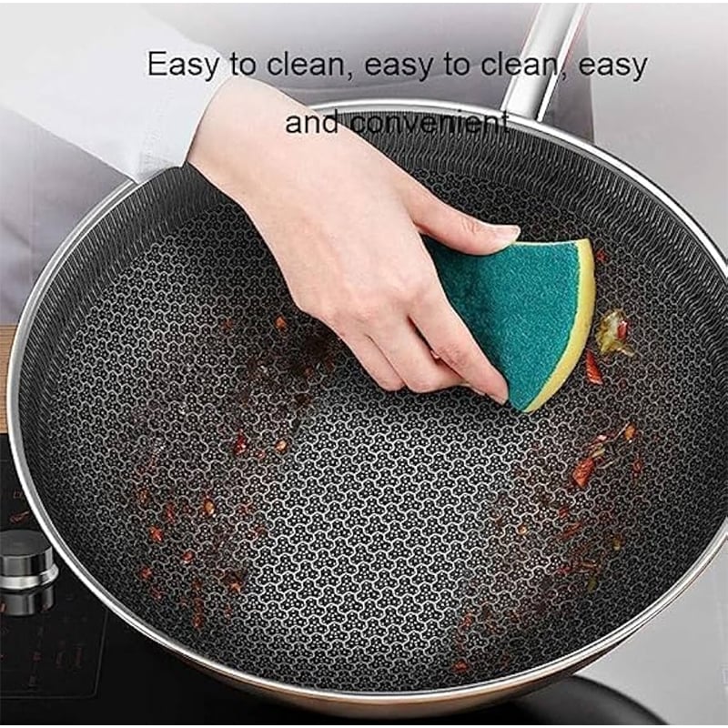 Picture of Stainless Steel Skillet Nonstick Fry Pan Induction Compatible Multipurpose Cookware Use for Home Kitchen or Restaurant