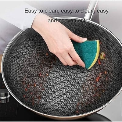 Picture of Stainless Steel Skillet Nonstick Fry Pan Induction Compatible Multipurpose Cookware Use for Home Kitchen or Restaurant