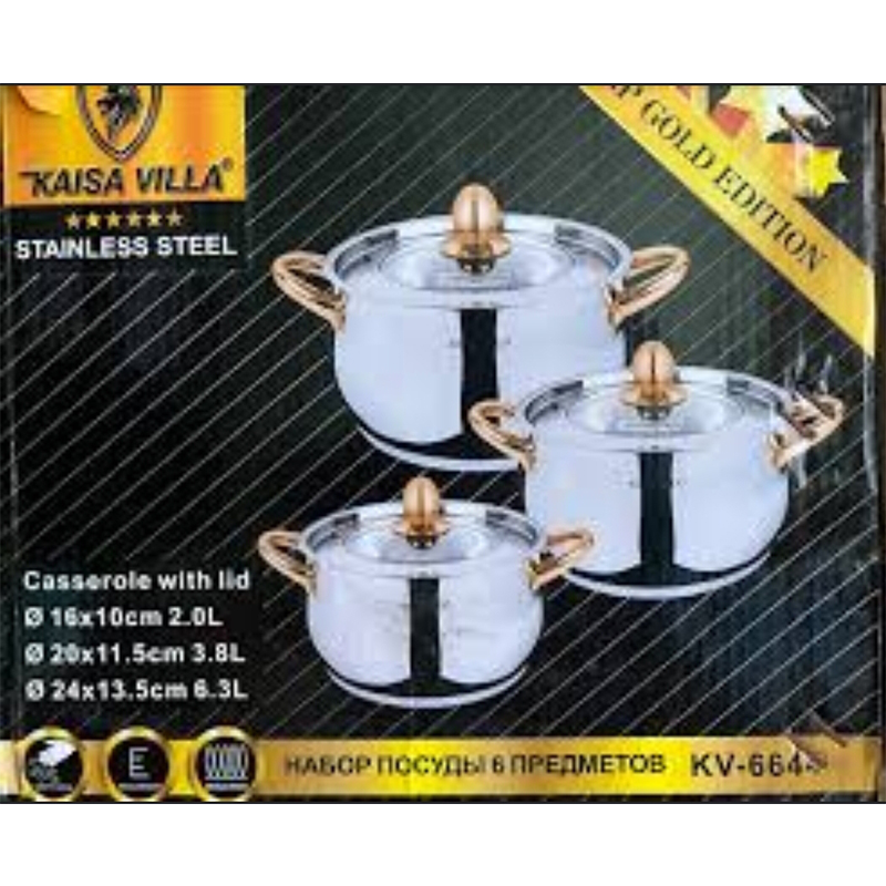 Picture of KAISA VILLA KV-6644 Drop Shipping Stainless Steel Cookware Set Cooking Pots Cooking Pots Sets