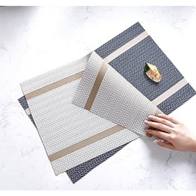 Picture of 6 pcs Placemats, Place Mats for Dining Table, Heat-Resistant Washable, PVC Table Mats