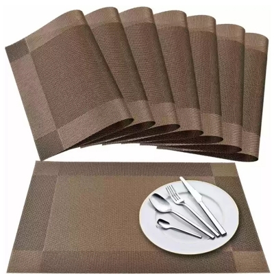 Picture of Dining Table Kitchen Restaurant, Easy to Wash Cleaning, 8 +1Table Placemat 9 pc set