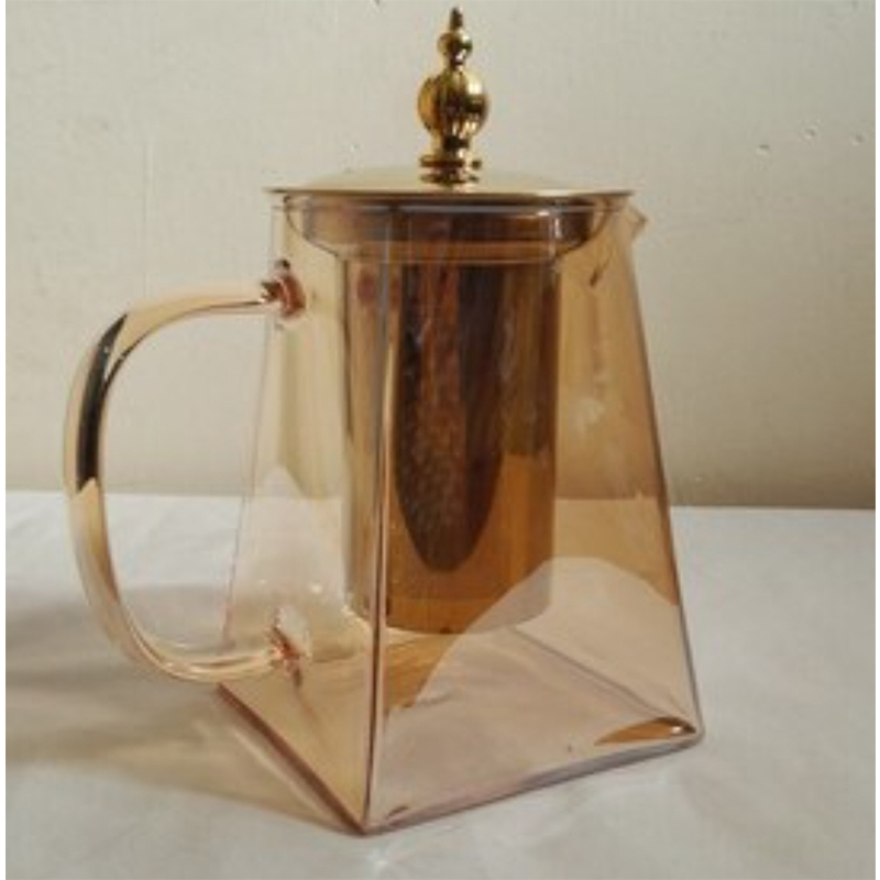 Picture of Tea Pot, Transparent Teapot Easy To Clean for Home Kitchen( gold)