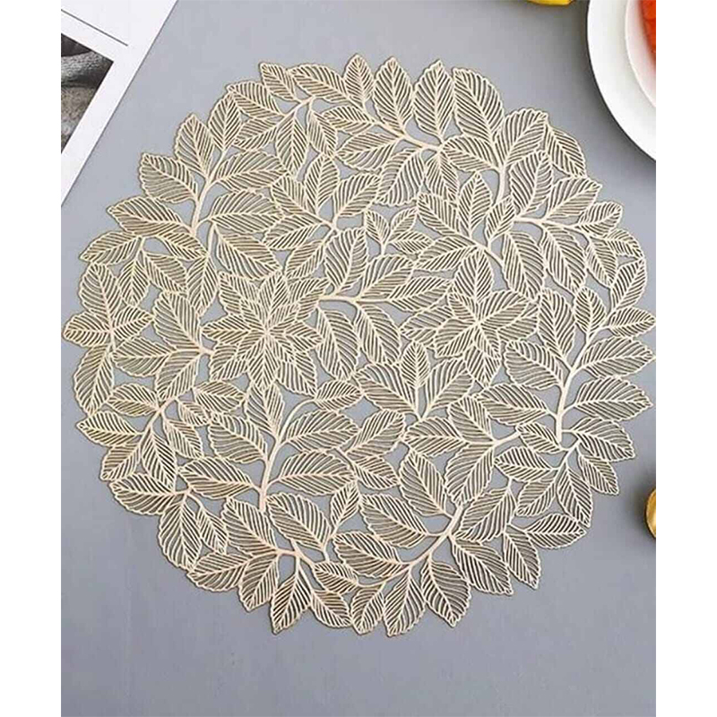 Picture of 6 pec SQUICKLE Golden and Silver Dining Table Placemat, Washable Table Mats,Non-Slip Mats