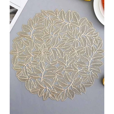 Picture of 6 pec SQUICKLE Golden and Silver Dining Table Placemat, Washable Table Mats,Non-Slip Mats