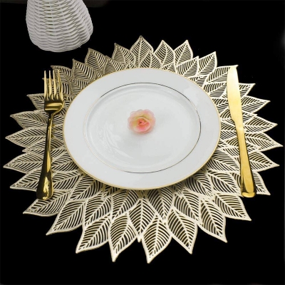Picture of 6 pec Golden and Silver Dining Table Placemat, Washable Table Mats,Non-Slip Mats