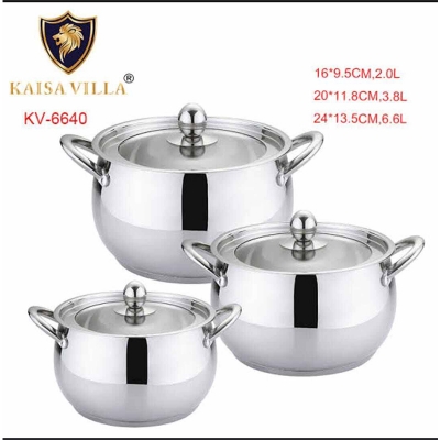 Picture of Kaisa Villa Stainless Steel Induction bottom 6pcs Cookware Set