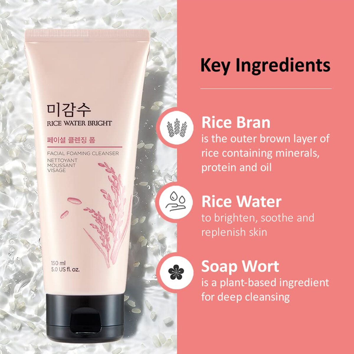 Picture of The Face Shop Rice Water Bright Cleansing Foam 150ml