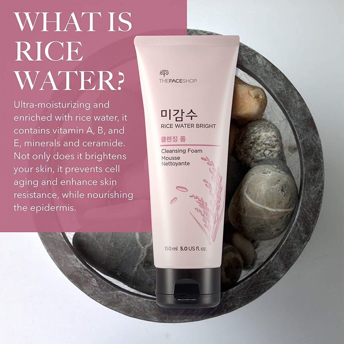 Picture of The Face Shop Rice Water Bright Cleansing Foam 150ml