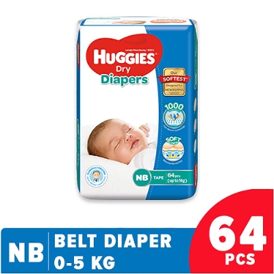 Picture of Huggies Dry Diapers New Born (0-5 Kg) 64pcs