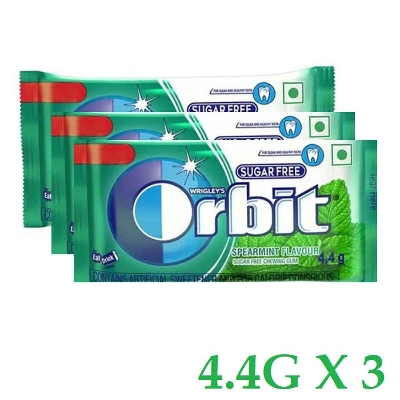 Picture of Orbit Spearmint  Flavour Sugar free chewing gum 4.4G X 3