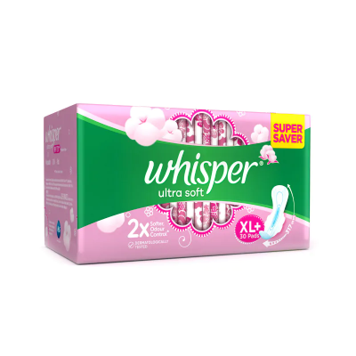 Picture of Whispar Ultra Softs Air Fresh Sanitary Pads for Women, XL+ 30 Napkins