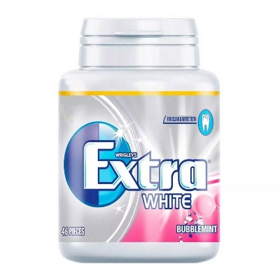 Picture of Wrigley's Extra White Bubblemint Flavour Sugar Free Chewing Gum Bottle 46 Pieces