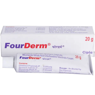 Picture of Fourderm Cream 20g - Clobetasol Propionate Neomycin Sulphate Miconazole Nitrate Gluconate Cream