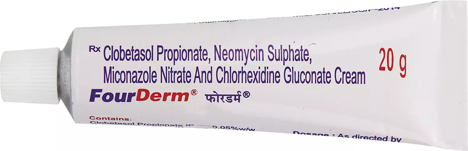 Picture of Fourderm Cream 20g - Clobetasol Propionate Neomycin Sulphate Miconazole Nitrate Gluconate Cream