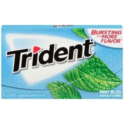 Picture of Trident Mint Bliss Flavor Sugar Free Gum X 14 Soft Gum