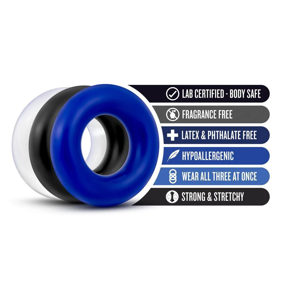 Picture of Stay Hard - Donut Cock Ring 3 Piece Pack For Men Longer Performance
