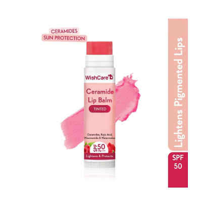 Picture of WishCare Ceramide Lip Balm Tinted With SPF 50 PA+++ 5gm