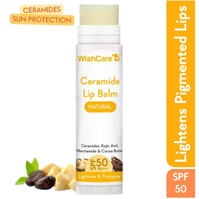 Picture of WishCare Ceramide Lip Balm Natural With SPF 50 PA+++ 5gm