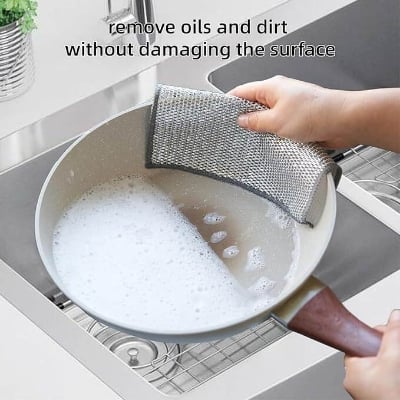 Picture of Multipurpose Wire Dishwashing Rags Dry and Wet Use Mesh Design - 4 Piece