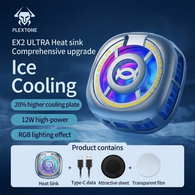 Picture of PlextonNe EX2 Ultra Mobile Cooler – Ultimate Cooling Power for Pro Gamers pubg freefire cod Black