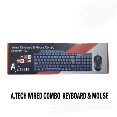 Picture of Combo of A.tech wired keyboard mouse set , wired keyboard and mouse sets Black