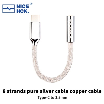 Picture of NiceHCK TC3 Type-C to 3.5mm HIFI DAC ,8 strands pure silver optional White