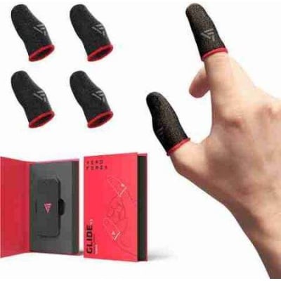 Picture of Vero Forza Glide V2 Black – 2 Pairs / 4 finger Sleeves for competative gamers pubg, freefire Black