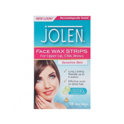 Picture of Jolen Facial Wax Strips Sensitive Skin Pack 16 Wax Strips