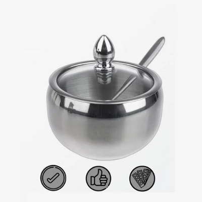 Picture of Stainless Steel Seasoning Tank Seasoning Pot Silver 9cm