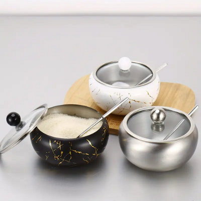 Picture of Polka Dot Stainless Steel Seasoning Tank Seasoning Pot 11cm ( Random Colour )